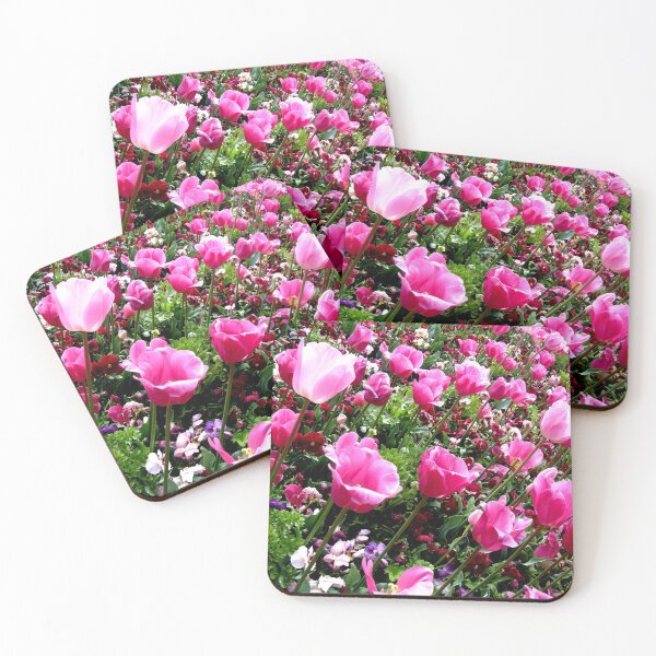 Item preview, Sea of pink and purple tulips at an angle designed and sold by HeatherPhn.
