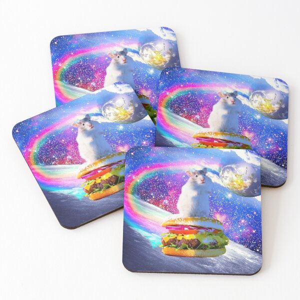 Item preview, Rainbow Space Hamster Riding Burger designed and sold by SkylerJHill.