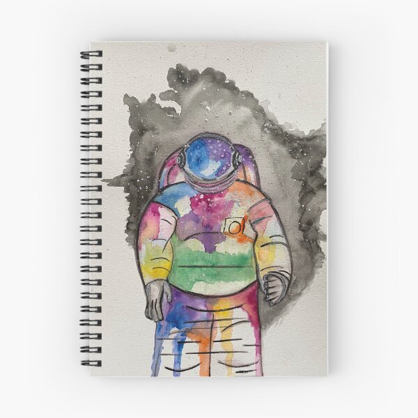 Item preview, Spaceman watercolor rainbow designed and sold by redkatpele.