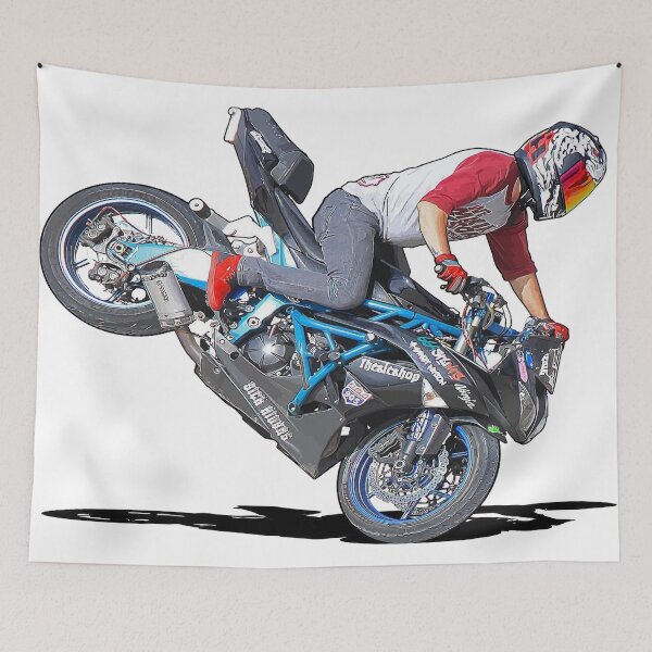 Item preview, motorcycle biker rider wheelie designed and sold by DigitalCrown.