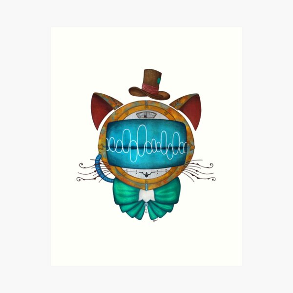 Shoupignon the robot-cat steampunk Art Print