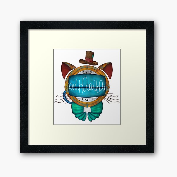 Shoupignon the robot-cat steampunk Framed Art Print
