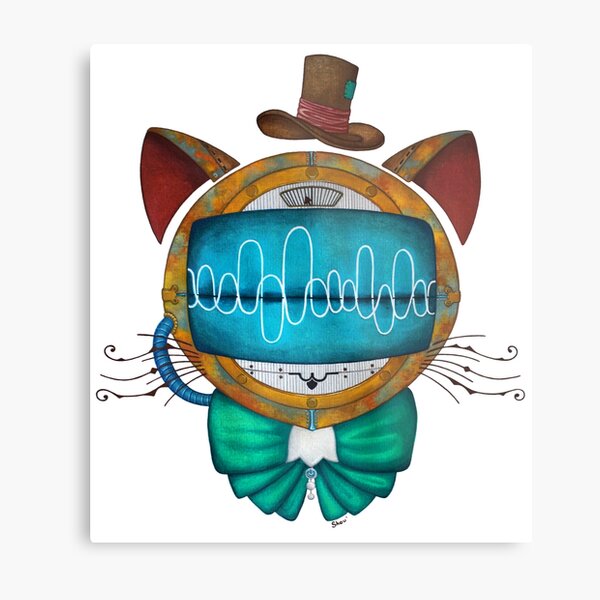 Shoupignon the robot-cat steampunk Metal Print