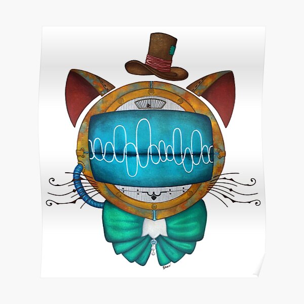 Shoupignon the robot-cat steampunk Poster
