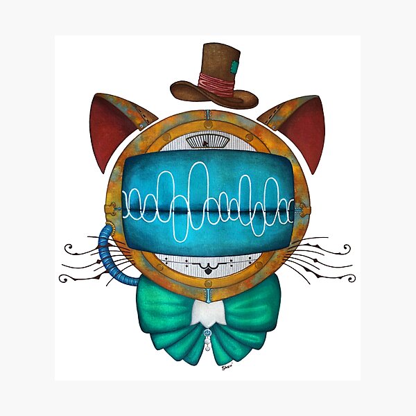 Shoupignon the robot-cat steampunk Photographic Print