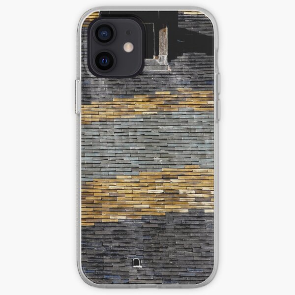 Traditional roof tiles in Burgundy make waves iPhone Soft Case