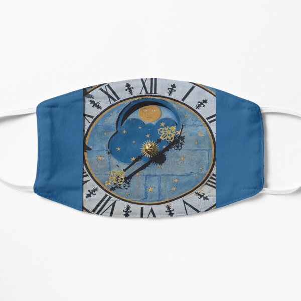 Ancient astronomical clock in Burgundy Flat Mask
