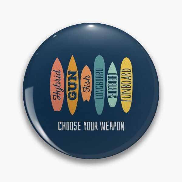 Item preview, Choose Your Weapon Surfboard designed and sold by printadorable.