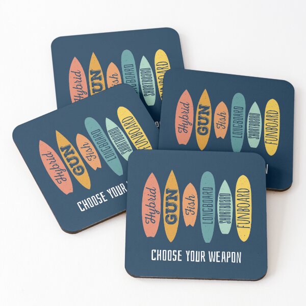 Item preview, Choose Your Weapon Surfboard designed and sold by printadorable.