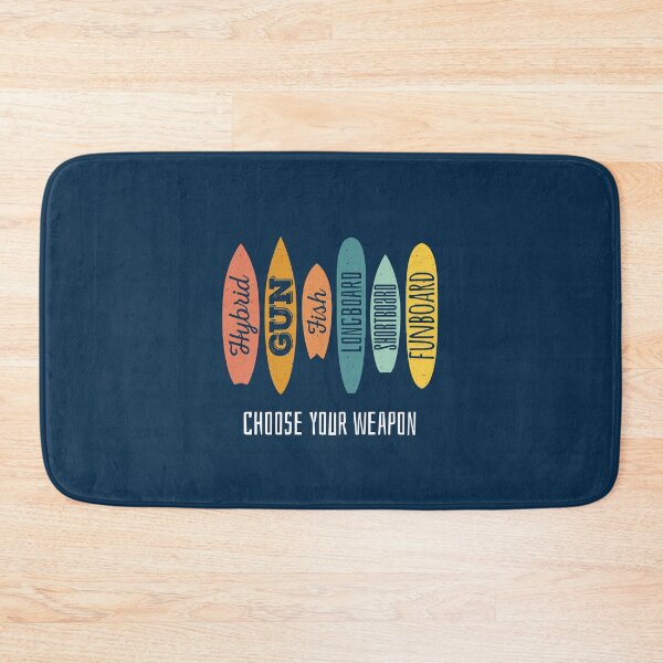 Item preview, Choose Your Weapon Surfboard designed and sold by printadorable.