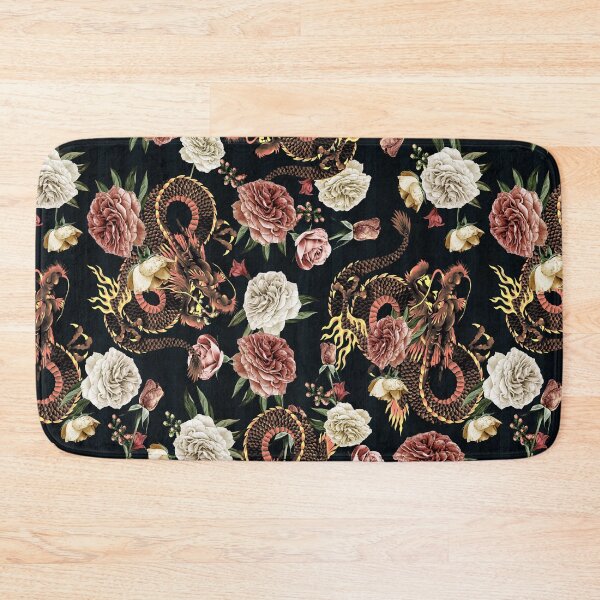 Item preview, Chinoiserie Dragon and Peony Print designed and sold by WisdomInspired.