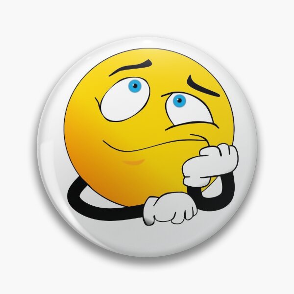 Thinker smiley Pin