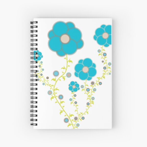 Fleurs bleues grimpantes Cahier à spirale
