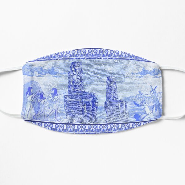 Egyptian Blue and White Colossi of Memnon (SPODE INSPIRED) Mask