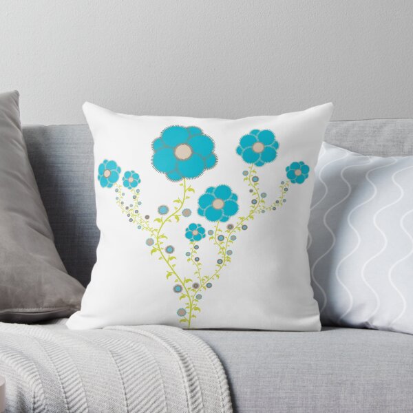 Fleurs bleues grimpantes Coussin