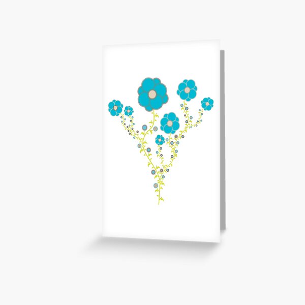 Fleurs bleues grimpantes Carte de vœux