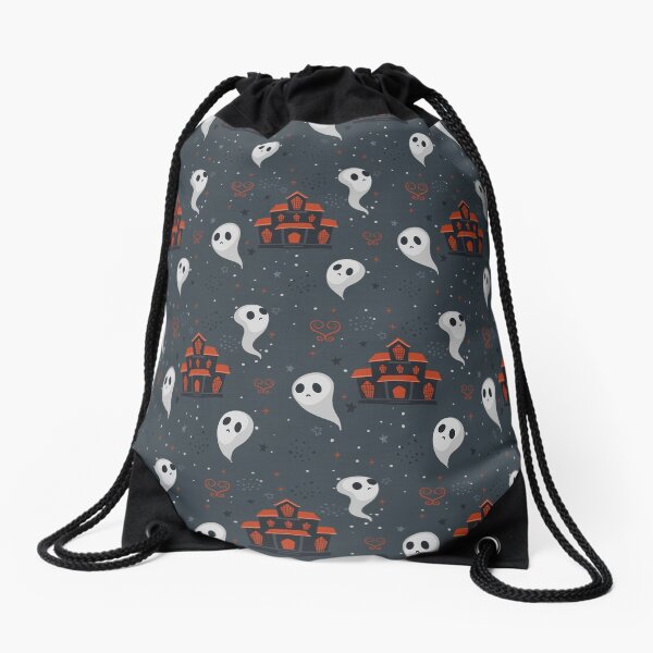 HALLOWEEN PATTERN,HAPPY HALLOWEEN PATTERN,GHOST,WITCH Drawstring Bag