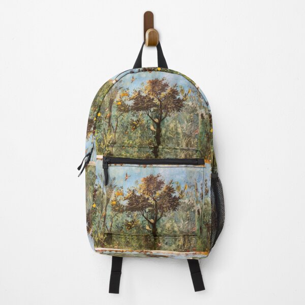 Item preview, ANTIQUE ROMAN WALL PAINTING Flower Garden Flying Birds ,Quince and Apple Trees designed and sold by BulganLumini.