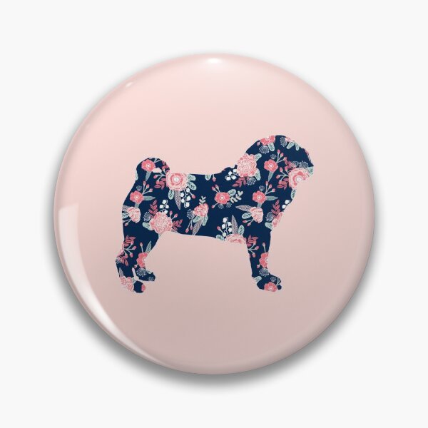 Item preview, Pug silhouette - dog silhouette, floral, floral dog, dog, dogs, pet, cute, dog sticker, dog floral sticker designed and sold by PetFriendly.