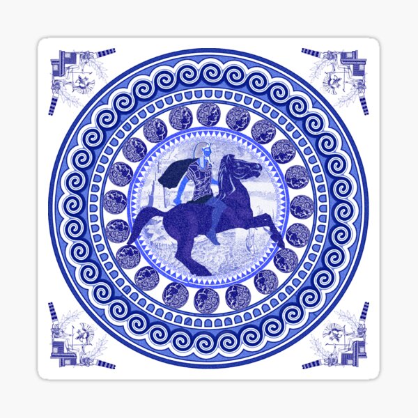 Egyptian Blue and White Alexander the Great (SPODE INSPIRED) Sticker
