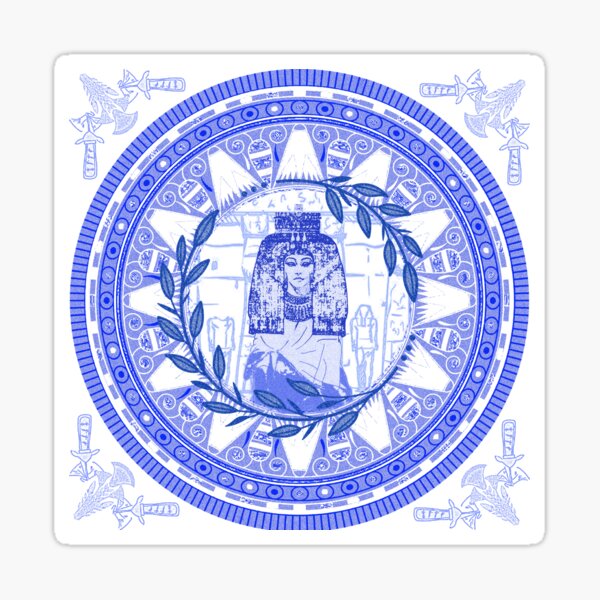 Egyptian Blue and White Queen Tiye (SPODE INSPIRED) Sticker