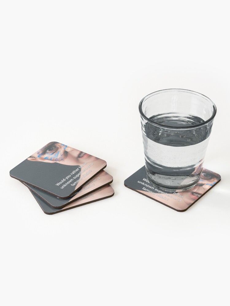 Alternate view of Would You Rather Be An Unknown Superhero or a Famous Villain Coasters (Set of 4)