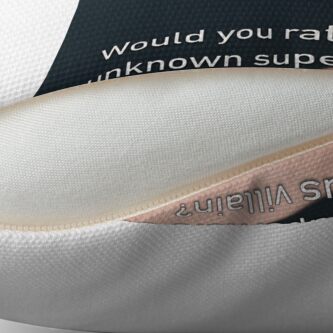 Alternate view of Would You Rather Be An Unknown Superhero or a Famous Villain Floor Pillow