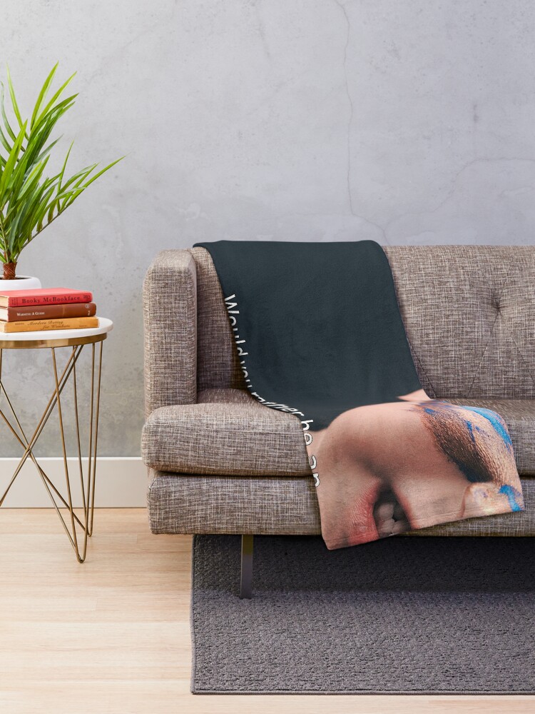 Alternate view of Would You Rather Be An Unknown Superhero or a Famous Villain Throw Blanket