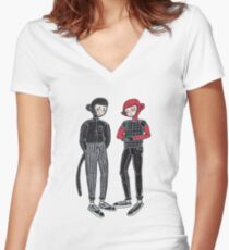 City hipster monkey Women's Fitted V-Neck T-Shirt