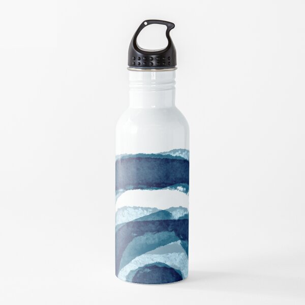 Blue target minimalistic modern contemporary art Water Bottle
