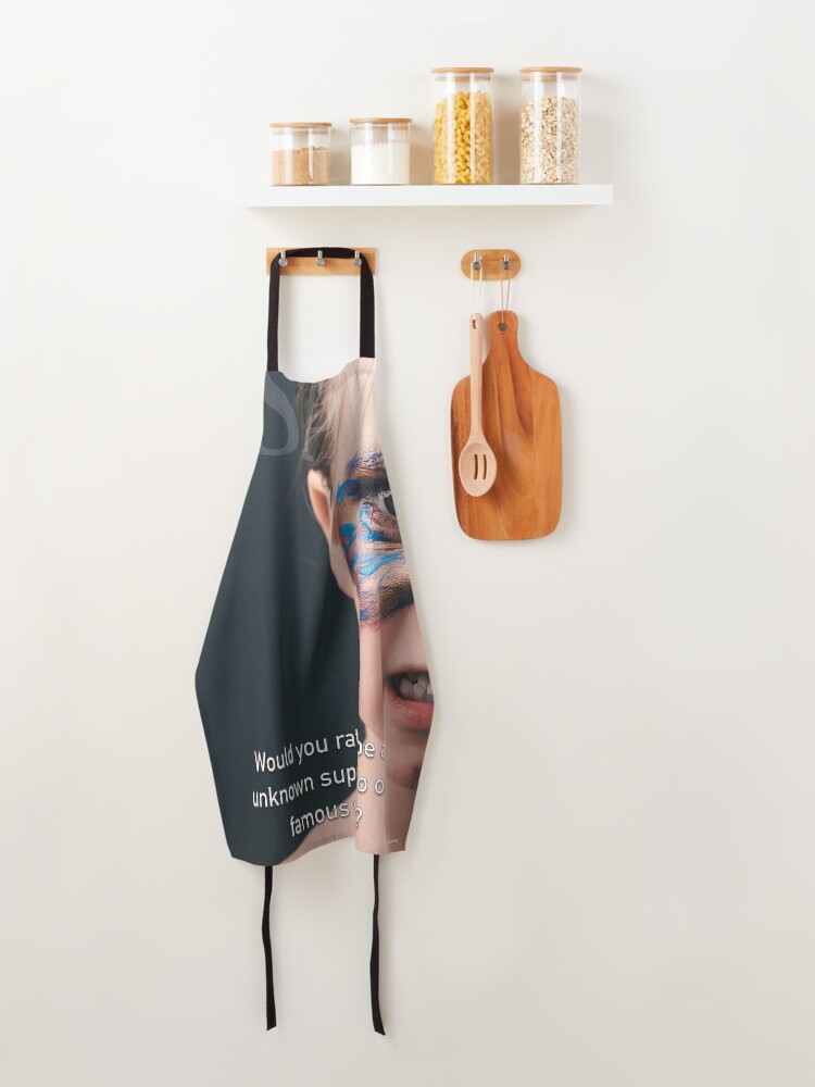 Alternate view of Would You Rather Be An Unknown Superhero or a Famous Villain Apron