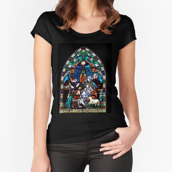 Nativity Window At Charmouth Church Dorset Fitted Scoop T-Shirt