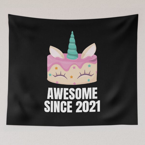 Item preview, Awesome since 2021 - Unicorn cake birthday present designed and sold by Watersolution.