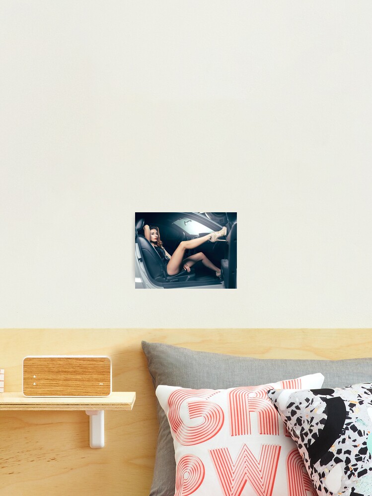 Sexy Young Woman Sitting in a Car art photo print Photographic