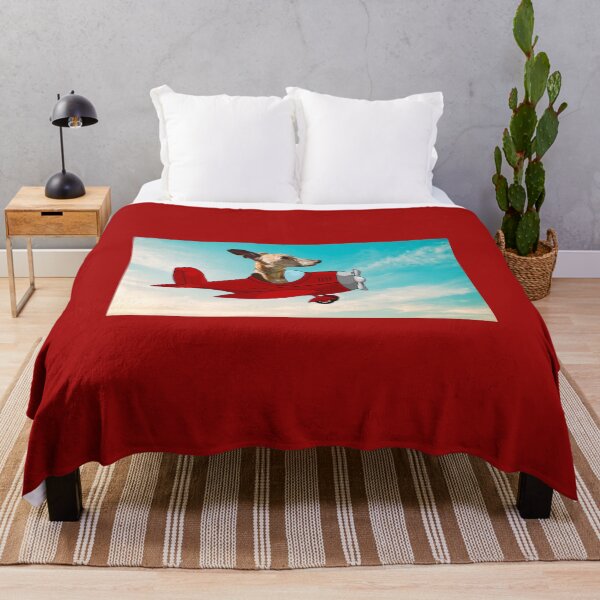 Item preview, Red background flying whippet designed and sold by Buddy-the-Muddy.