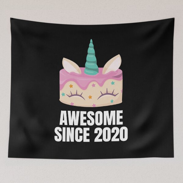 Item preview, Awesome since 2020 - Unicorn cake birthday present designed and sold by Watersolution.
