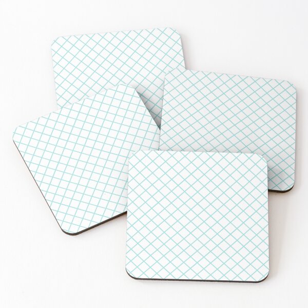 Item preview, Teal Blue and White Grid Square Pattern designed and sold by cabgodfrey.