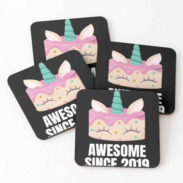 Item preview, Awesome since 2019 - Unicorn cake birthday present designed and sold by Watersolution.