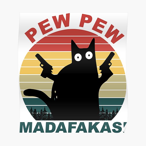 Pew Pew Madafakas Retro Cat With Guns SVG File