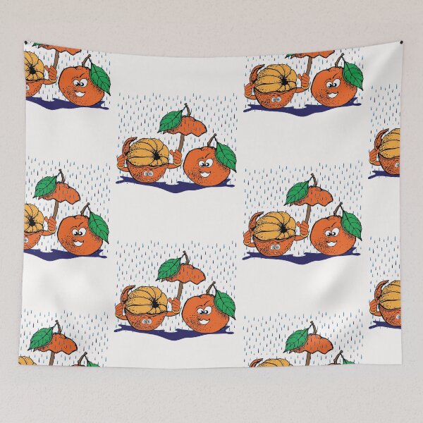 Item preview, Orange peel love couple under umbrella rain designed and sold by tarek25.