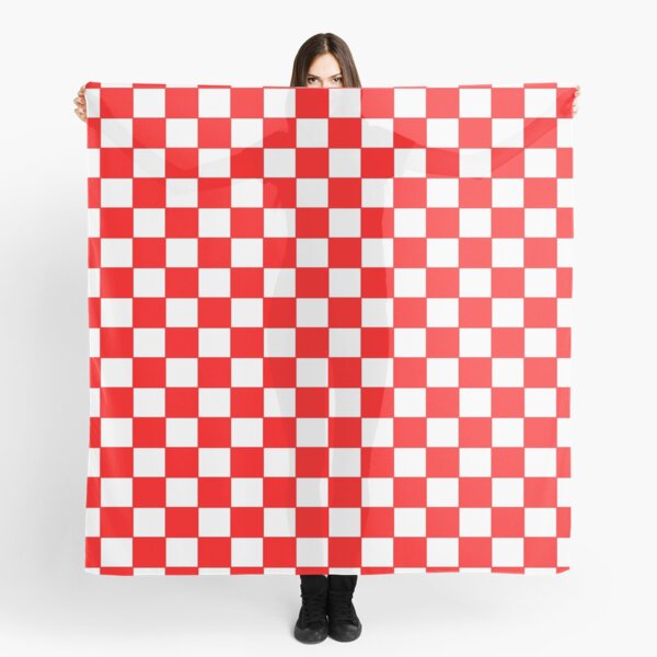 red and white checkered scarf