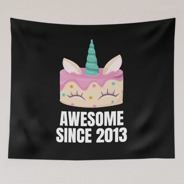 Item preview, Awesome since 2013 - Unicorn cake birthday present designed and sold by Watersolution.