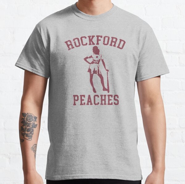 Rockford Peaches '43-'54 - Unisex Baseball Shirt, Heather Grey/Heather Red / Adult XL / Baseball T-Shirt
