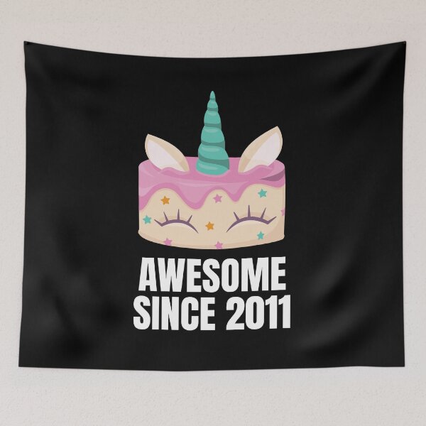 Item preview, Awesome since 2011 - Unicorn cake birthday present designed and sold by Watersolution.