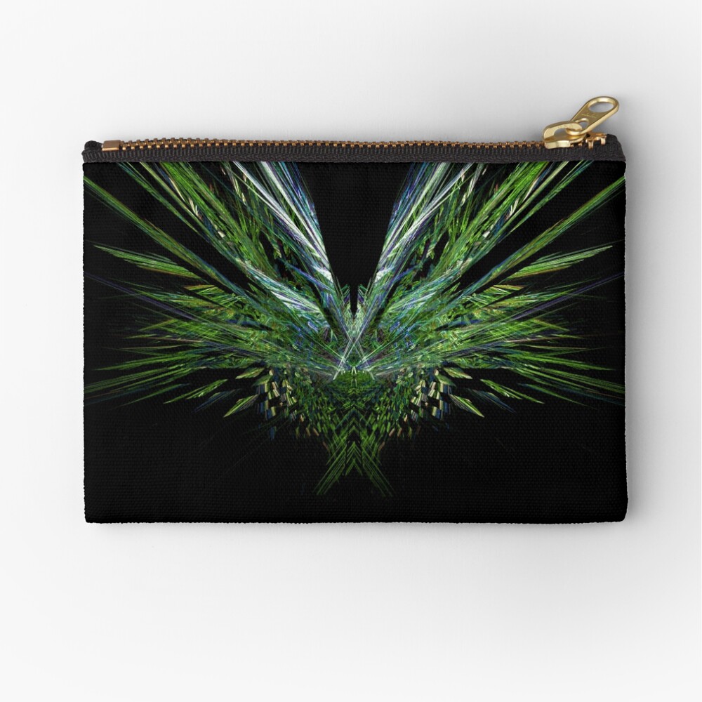 Green Wing Zipper Pouch