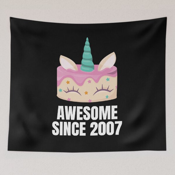 Item preview, Awesome since 2007 - Unicorn cake birthday present designed and sold by Watersolution.