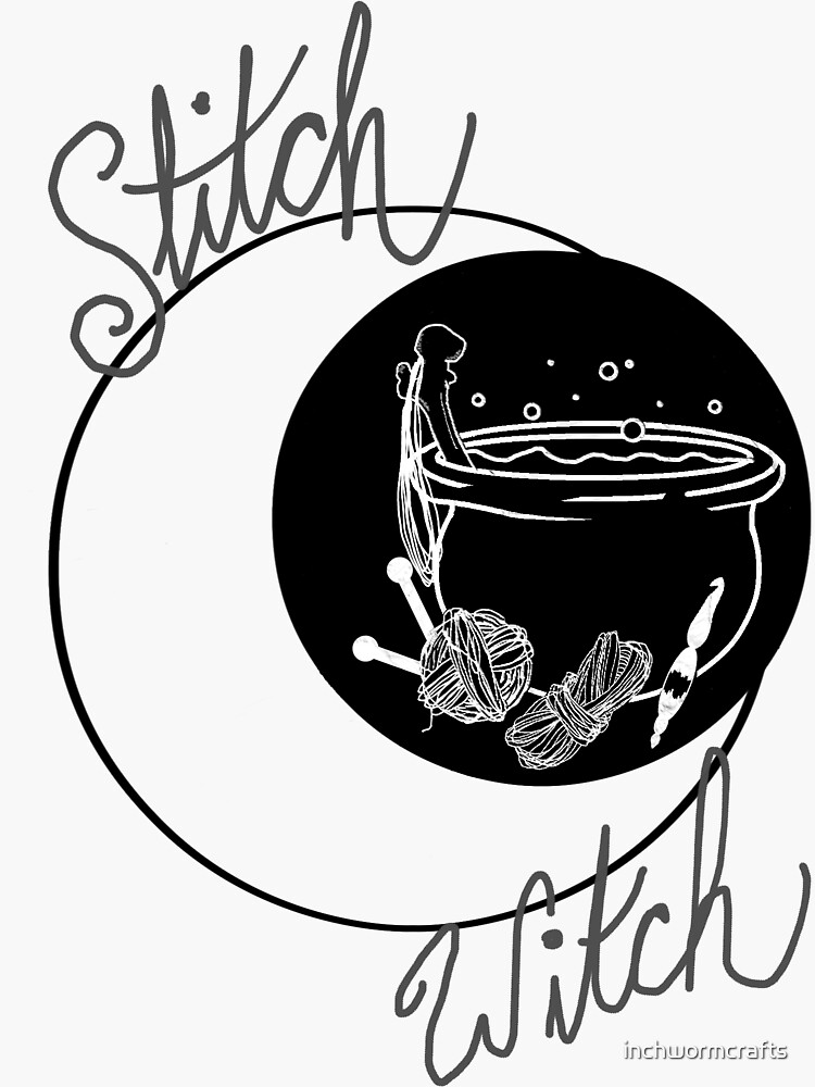 Stitch Witch cute knitting witchy yarn funny design | Sticker