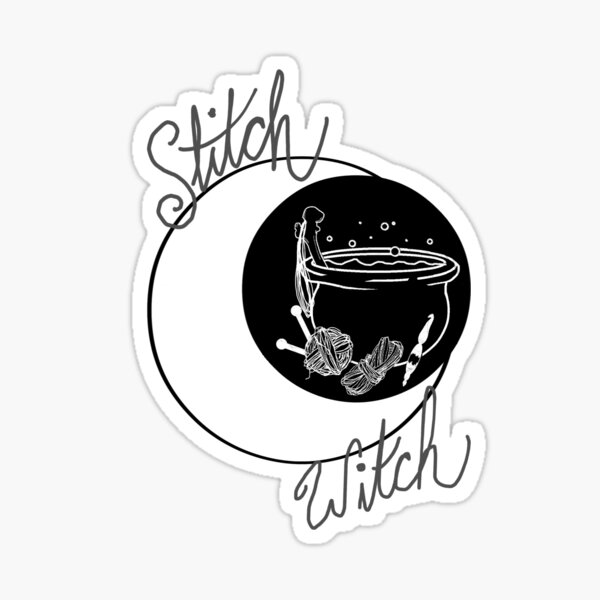 "Stitch Witch" Sticker for Sale by inchwormcrafts Redbubble
