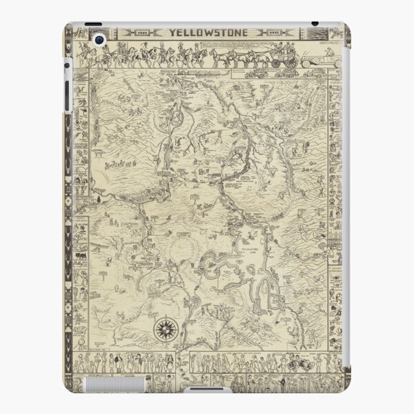 Yellowstone National Park Vintage Map Scarf