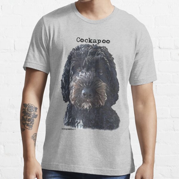 Cockapoo Hearts Design Tshirt Black T-shirt Crew Neck Dog Tee Shirt Cockerpoo 